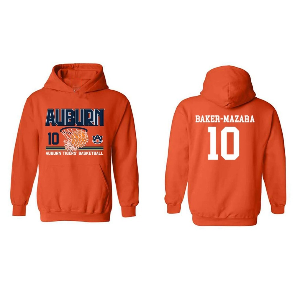 Athlete's Thread Auburn NCAA Men's Basketball #10 Baker-Mazara Hoodie - Orange M